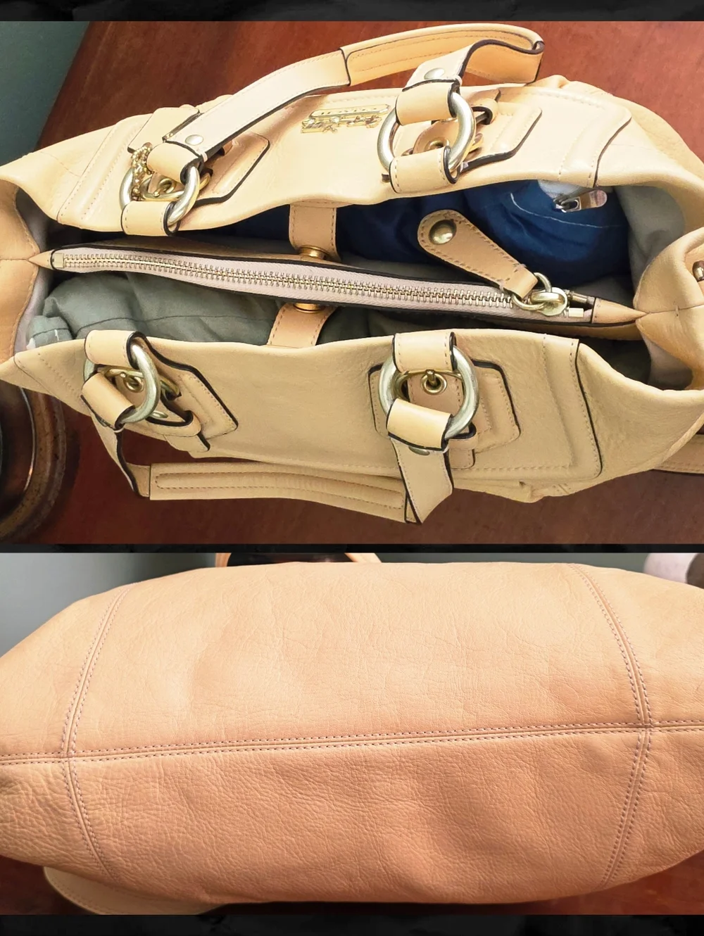 Coach 14574 Ashley Carryall Satchel Yellow Leather Shoulder Bag Y2K - Picture 5 of 16